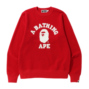 Bape College Sweater Bright Red