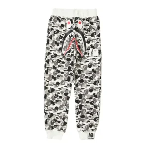 BAPE CAMO SHARK TRACK WHITE & BLACK SWEATPANTS