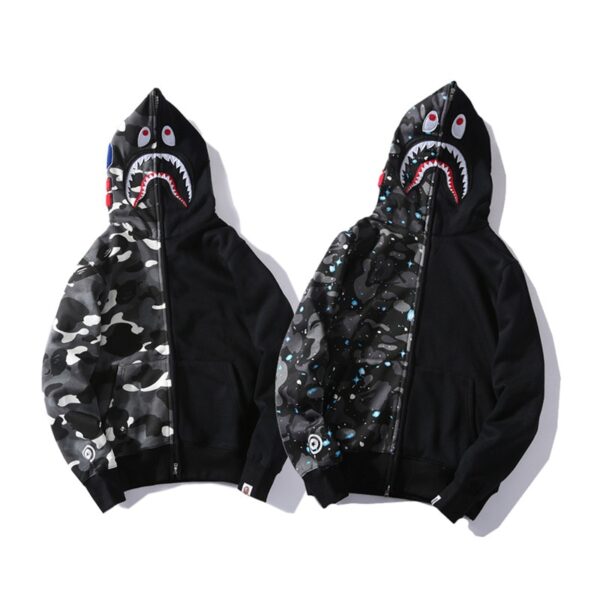 Bape Shark Men Fall Winter Casual Zipper sweatshirt Hoodies