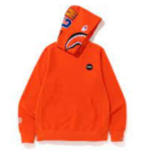 Solid Orange Bape Shark Hoodie