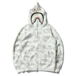 BAPE City Camo Shark Full Zip Hoodie White