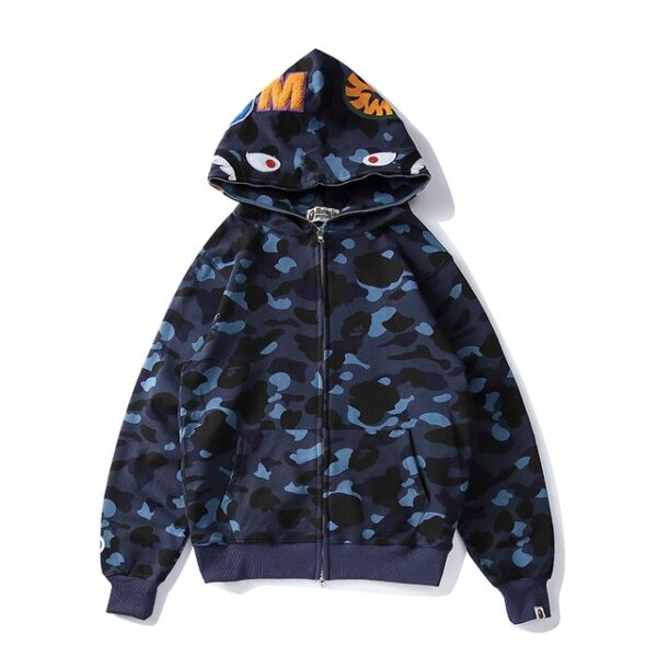 Blue Bape Hoodie Zip Up