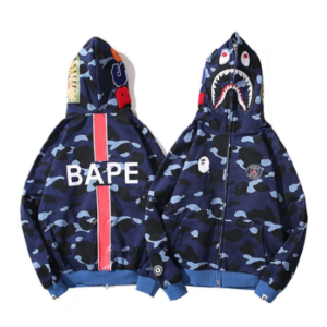 Blue Bape Shark Hoodie